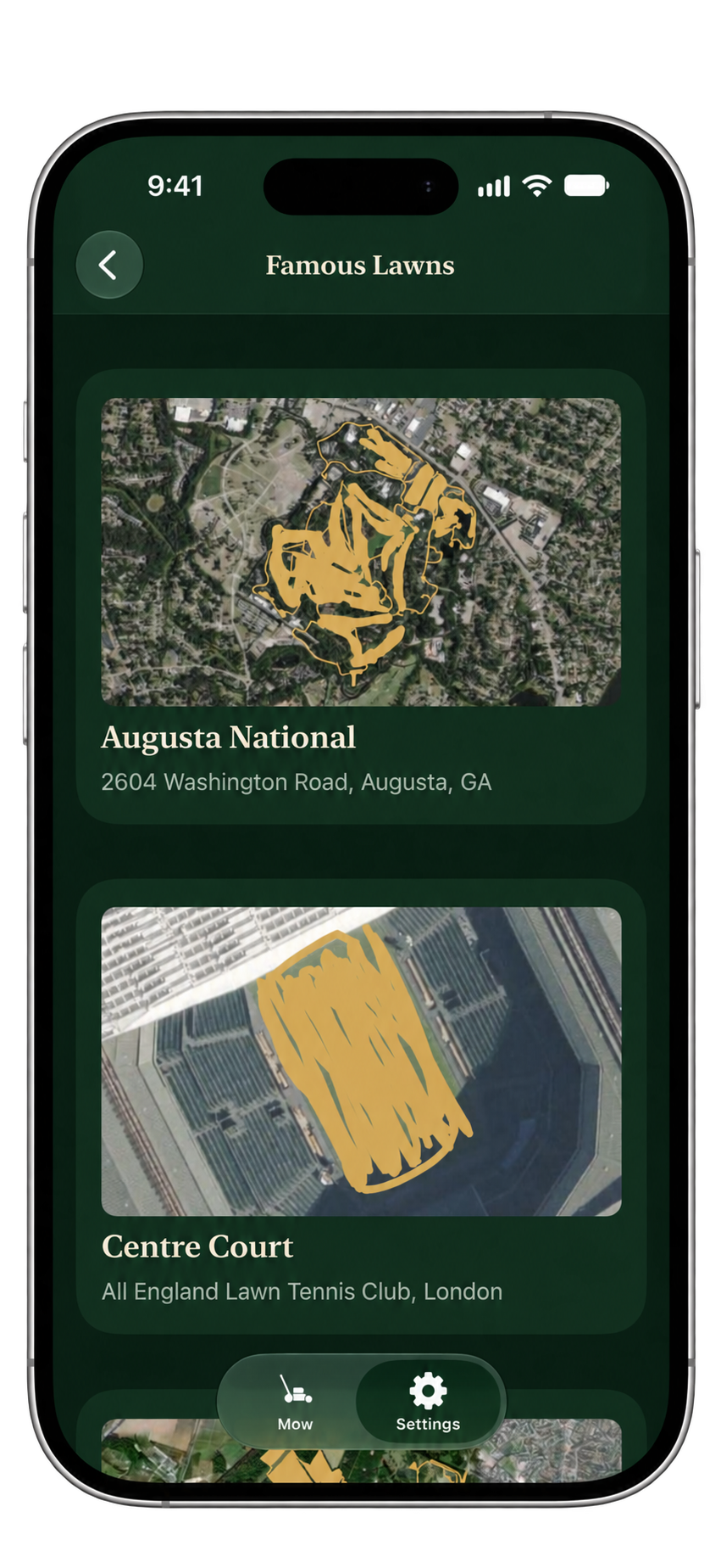 Famous Lawns featuring Augusta National and Centre Court